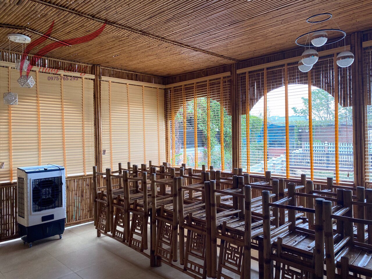 Rèm gỗ cản nắng tại Long Biên, Hà Nội